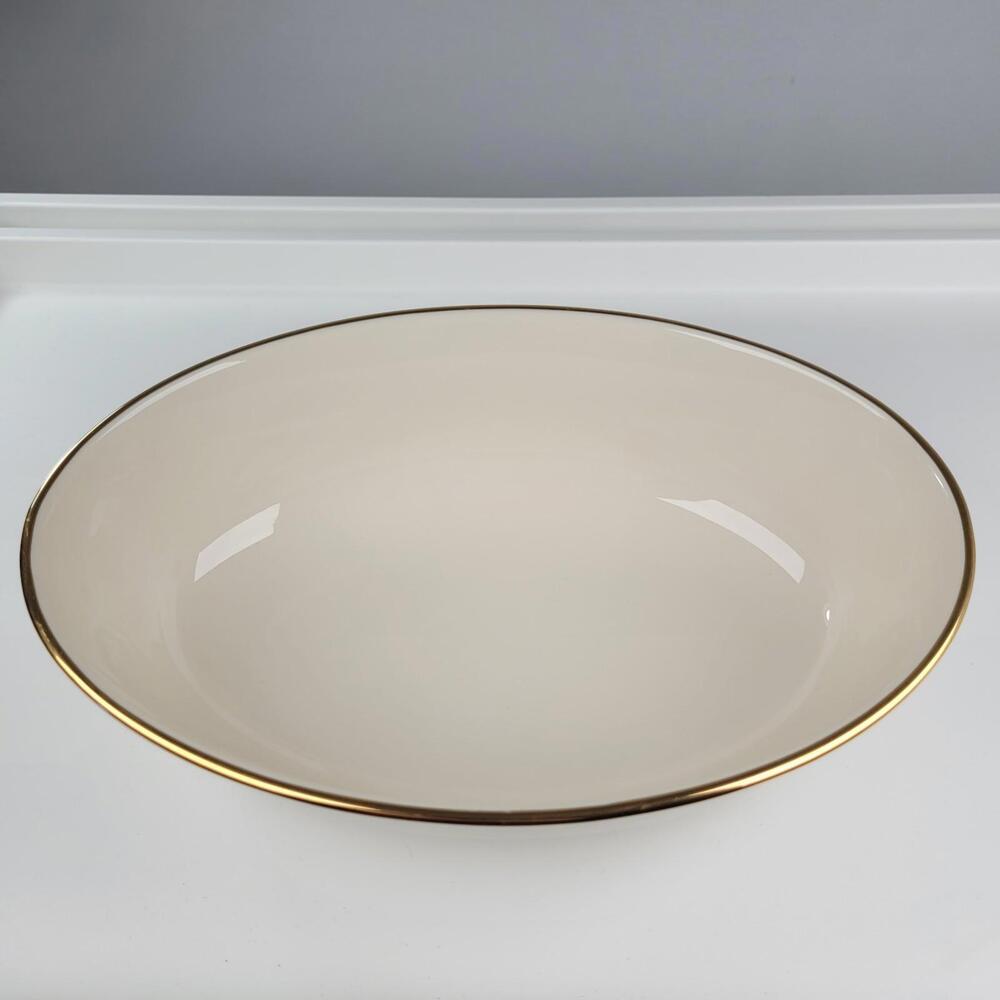 LENOX HAYWORTH COSMOPOLITAN 9.75” OVAL VEGETABLE SERVING BOWL IVORY GOLD TRIM